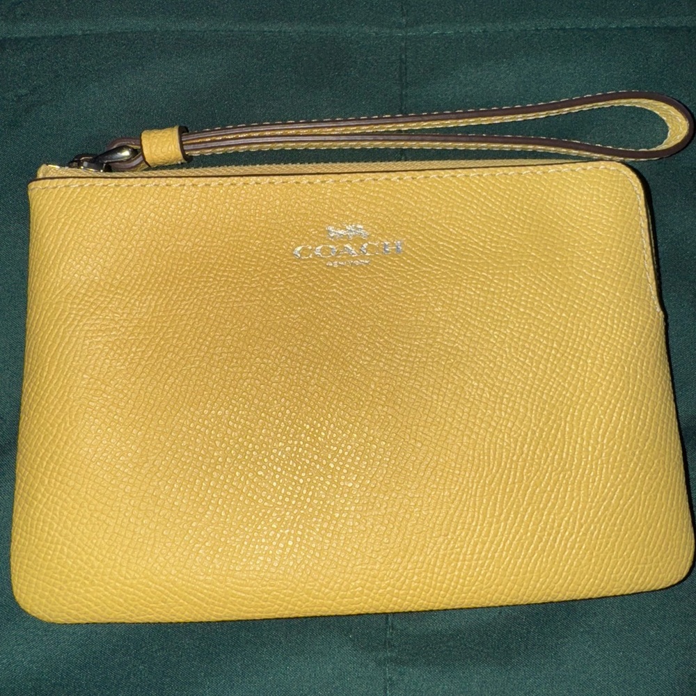 Coach Yellow Leather Wristlet